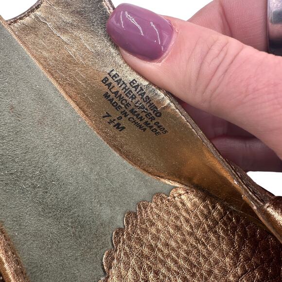 Enzo Angiolini Olive Green & Gold Eatashiro Slingback Heels Size 7.5 - Picture 9 of 11